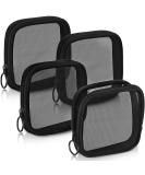 Weewooday 4-Pack Small Mesh Makeup Bags with Zipper - Mini Portable Toiletry Pouch Set for Daily Essentials - Black 4.52x4.52x0.78 Inch - Buy Online on GoSupps.com