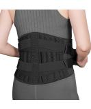 ABYON Lower Back Support Belt for Men and Women - Adjustable Waist Brace for Pain Relief - Herniated Disc, Sciatica, Scoliosis - Ideal for Bending, Standing, Heavy Lifting - Black (M 34.2''-43.3'') - Buy Online on GoSupps.com