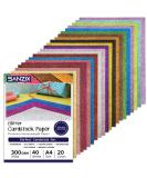 SANZIX Glitter Cardstock Paper - 40 Sheets, 20 Colors, 110lb, A4 Size - Perfect for Cricut, Scrapbooking, DIY Crafts & More! - Buy Online on GoSupps.com
