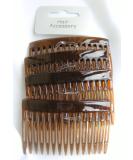 Set of 4 Brown/Tort Plastic Hair Comb Slides - Bridal Hair Accessories - Buy Online on GoSupps.com