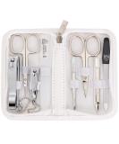 3 Swords Germany - brand quality 8 piece manicure pedicure grooming kit set for professional finger & toe nail care scissors clipper fashion leather case in gift box Made by 3 Swords (002037) WHITE - SYNTHETIC LEATHER - Buy Online on GoSupps.com