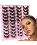 GVEFETIEE Wispy 20MM Long Dramatic False Eyelashes - 20 Pairs Fluffy Volume Mink Lashes, 4 Styles, Reusable Handmade Soft Faux Mink Eye Lashes Pack - A-Wanda - Buy Online on GoSupps.com