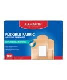 100 Ct All Health Flexible Fabric Adhesive Bandages 1x3 in - Flexible Protection for First Aid and Wound Care - Buy Online on GoSupps.com