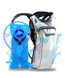 Sojourner Hydration Pack - 2L Hydration Bladder for Festival, Hiking, Biking - Silver Holographic - Buy Online on GoSupps.com