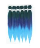 Chraylend Braided Hair Extensions | Anti-Stretched Easy Braid Crochet Braids | Yaki Texture 66cm | 6-Pack (Green Purple Blue) - Professional Quality - Buy Online on GoSupps.com