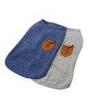 Yaodhaod Small Dog Shirt - Blue & Gray Cotton Clothing for Dogs & Cats (2 Pack) | Perfect for Teacup Teddies & Dwarf Rabbits - Buy Online on GoSupps.com