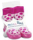 Mocc Ons Washable Leather Sole Slipper Socks | Pink Spot | 2-3 Years - Buy Online on GoSupps.com