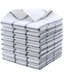 Cotton Grid Dish Cloths Terry Cleaning Rags 12 x 12 Inches Light and Soft Quick Drying - 8pc/Set (Grey) - Buy Online on GoSupps.com
