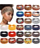Cindeer 24 Pcs Boho African Headbands for Women Girls - Leopard Printed Wide Head Wraps for Workout and Yoga - Hair Accessories - Buy Online on GoSupps.com