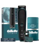 Gillette Intimate Men's Pubic Hair Trimmer - Waterproof Cordless Lifetime Sharp Blades & Anti-Chafe Stick Gift Set - Buy Online on GoSupps.com