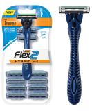 BIC Flex 2 Hybrid Men's Twin Blade Razor Set - 1 Handle, 10 Cartridges - Buy Online on GoSupps.com