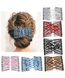 Aethland 6 Pieces Magic Hair Comb Elastic Beaded Hair Clips Women Stretchy Bride Double Slides Hairpins Combs for Women Ladies Girls DIY Hair Styling Accessories - Buy Online on GoSupps.com