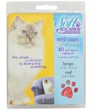 Large Red Feline Soft Claws Nail Caps - Gentle and Effective Cat Nail Protectors - Buy Online on GoSupps.com