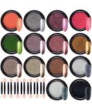 Duufin 14 Colors Chrome Glitter Nail Powder - Metallic Mirror Manicure Art | 1g/Box - Buy Online on GoSupps.com