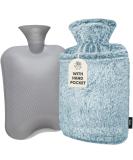 Qomfor Premium Hot Water Bottle with Fluffy Faux Fur Cover - 1.8L Large - Green | Pain Relief for Neck, Shoulders, Hands, and Feet - Buy Online on GoSupps.com