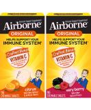 Airborne 1000mg Vitamin C Chewable Tablets Citrus & Very Berry Flavor Bundle - Immune Support with Zinc and Antioxidants - 2x96ct Bottles - Buy Online on GoSupps.com