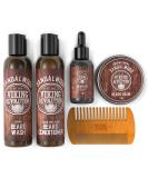 Ultimate Beard Care Conditioner Kit - Beard Grooming Set for Men with Wash, Oil, Balm, Comb - Sandalwood Scent - Buy Online on GoSupps.com
