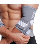 Neotech Care Elbow Brace Support Sleeve - Adjustable Compression Strap - Gray - Size M 1 Pair - Buy Online on GoSupps.com