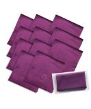 Microfiber Cleaning Cloths 12 Pack in Vinyl Pouches | Glasses & Electronics Cleaner (Purple) - Buy Online on GoSupps.com