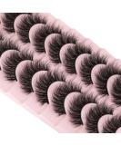 WiwoSEO 10 Pairs Faux Mink Eyelashes - Natural Wispy 3D Effect Fluffy & Curly 16MM - Buy Online on GoSupps.com