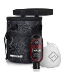 SURVIVOR Chalk Bag + Refillable Chalk Ball + Liquid Chalk - Draw String & 2 Zippered Pockets - Black Chalk Bag for Rock Climbing, Bouldering, Weightlifting with Hand Chalk Accessories for Extra Grip - Buy Online on GoSupps.com