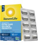 Renew Life Extra Care Go-Pack Ultimate Flora Probiotic 50 Billion Live Cultures 30 Vegetarian Capsules - Buy Online on GoSupps.com