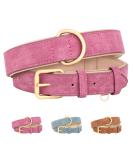 Beirui Soft Padded Leather Dog Collar - Comfortable & Durable for Small Medium & Large Dogs - Pink - High-Quality Alloy Fittings - Adjustable Neck Size 25-33 cm - Buy Online on GoSupps.com