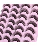 JIMIRE False Eyelashes 14 Pairs Pack | D Curl Faux Mink Cat Eye Lashes | 15MM Wispy Thin Strips with Clear Band | Natural Russian Style for Fluffy, Demi-Wispies Look - Buy Online on GoSupps.com