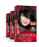 Permanent Hair Color by Revlon, Permanent Hair Dye, Colorsilk with 100% Gray Coverage, Ammonia-Free, Keratin and Amino Acids, 011 Soft Black, (Pack of 3) NEW 11 Soft Black - Buy Online on GoSupps.com