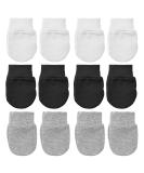 Yolev 6 Pairs Newborn Baby Mittens | Soft Cotton Infant Gloves for 0-6 Months Boys Girls | No Scratch Toddler Mittens Set - White, Light Gray, Black - Buy Online on GoSupps.com