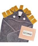 Liomio Baby Hooded Towel 75x75 cm | 100% Cotton Oeko-Tex 100 | Cute Lion Design | Perfect Baby Bath Towel & Gift - Made in EU - Buy Online on GoSupps.com