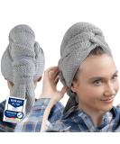 Eponox Premium Microfiber Hair Towel - Quick-Drying Super Soft Elastic Band Waffle Design for Long Hair - Ideal Hair Dryer Towel in Gray - Buy Online on GoSupps.com
