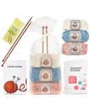 Knitting Kits for Beginners Adults  6 Pcs Knitting Needle Set with 100% Cotton Yarn  Make Your Own Dishcloth Craft Kits for Adults  Includes Bamboo Knitting Needles and Yarn Needle  Fantastic Gift - Buy Online on GoSupps.com
