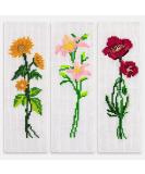 Caydo DIY Stamped Embroidery Bookmark Kit - Flower Patterns, 14 Count Cross Stitch Projects for Book Lovers - 3 Pieces - Buy Online on GoSupps.com