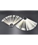 2 Sets 100 Tips Fan Shape White Plastic Nail Art Tips Display Polish Board Display Practice Sticks with Metal Split Ring Holder - Buy Online on GoSupps.com