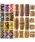 HINZIC 54 PCS Hair Jewelry Braids Fabric Dreadlock Beads Vintage Locks Clips African Beads Wood Accessories for Women/Men - Buy Online on GoSupps.com