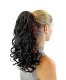 WIG ME UP - JL-3274-1BF350 Curly Hairpiece/Braid 50cm Long with Clips & Elastic Band - Black-Red Mix - International Shipping Available - Buy Online on GoSupps.com