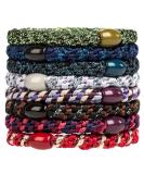 Axen 8pcs Elastic Hair Ties for Women & Girls | Soft Woven Cotton Ponytail Holders for Thick & Curly Hair | Stylish Mixed Colors - Buy Online on GoSupps.com