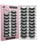 Fluffy Lashes Mikiwi 9D Volume Faux Mink Eyelashes - Wispy Reusable Long 22mm Lash Pack - 10 Pairs - Buy Online on GoSupps.com