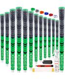 SAPLIZE Hybrid Golf Grips CL03 - Set of 13 | Low Taper Design, Cross Corded Rubber | 6 Color Options | Standard/Midsize | MultiCompound Fluorescent Green | Upgrade/Deluxe Kit | Full Solvent Kit Included - Buy Online on GoSupps.com