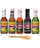 El Yucateco Chile Habanero Hot Sauce 5-Pack (4 oz each) - XXXtra Hot Variety Set with Red, Caribbean, Black Label Reserve, and Green Habanero - Packed in MYD Box with Spreader - Buy Online on GoSupps.com