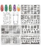 Budoci 6st Nagel Stamping Schlonen Platte Set Nail Stamping Kit with nail plate stamp and scraper for nail stamp manicure french nail art - Buy Online on GoSupps.com