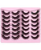 Newcally False Eyelashes Fluffy Wispy Faux Mink Lashes 8D Volume Long Cat Eye Lashes Dramatic 18MM 2 Styles Mixed Fake Lashes 14 Pairs Pack B-Happy Swing - Buy Online on GoSupps.com