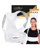 LyfeFocus S1 Premium Invisible Back Posture Corrector - Upper Back Support Brace for Men & Women - Neck, Shoulder, and Back Pain Relief - White Small - Buy Online on GoSupps.com