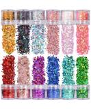 Veroa 12 Colors Chunky Glitter Set for Face, Body, and Hair - Festivals, Parties, Raves - 10g*12PCS - Buy Online on GoSupps.com