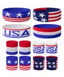 SHANGXING American Flag Sports Headband & Wristband Set - Ideal for Basketball, Football, Running, Gym & Exercise - Buy Online on GoSupps.com