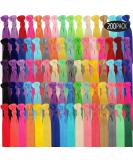 200 Elastic Knotted Hair Ties - Colorful Ribbon Hair Bands for Women & Girls - Buy Online on GoSupps.com