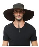 HLLMAN Super Wide Brim Sun Hat-UPF 50+ Protection,Waterproof Bucket Hat for Fishing, Hiking, Camping,Breathable Nylon & Mesh Dark Grey - Buy Online on GoSupps.com