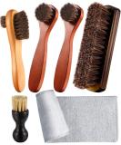 6-Piece Horsehair Shoe Shine Kit with Polish Dauber Applicators - Style B - Buy Online on GoSupps.com