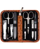 Three swords - 8 pcs.Manicure set 'Roma' |High quality nail care set in Cognac synthetic leather case |Contents: nail scissors set foot & nail clips tweezers glass nail files sapphire nail file cognac / synthetic leather Straussimitation - Buy Online on GoSupps.com